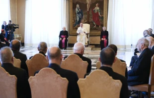 Pope Francis addresses members of the Dicastery for Evangelization, who are meeting in an extraordinary plenary assembly Aug. 29–30, 2024, to discuss the future of the Pontifical Urban University, which educates priests and religious from the Catholic Church’s mission territories. Credit: Vatican Media