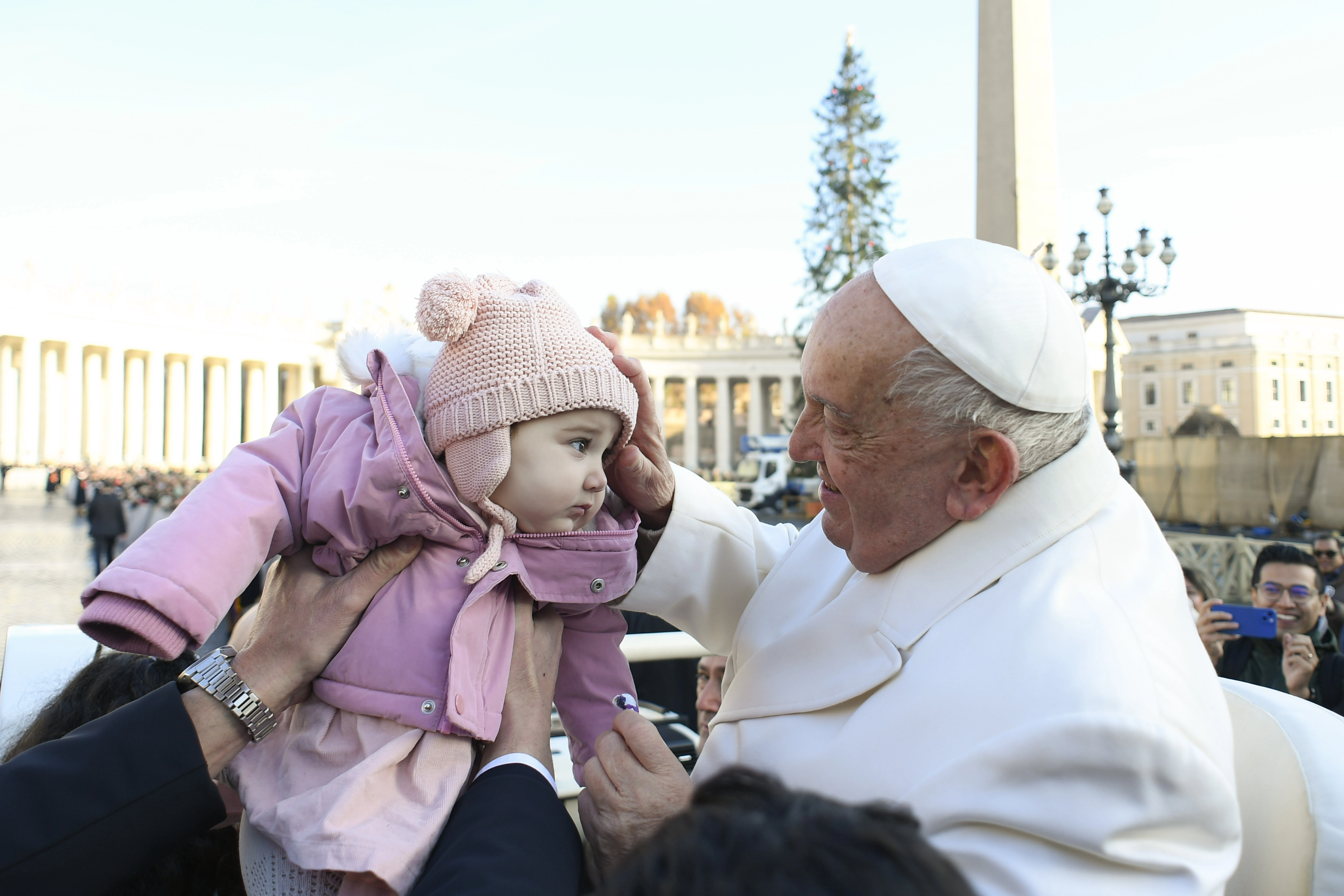 Pope Francis blesses a toddler during his general audience on Wednesday, Dec. 4, 2024, in St. Peter’s Square.?w=200&h=150