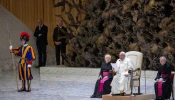 Pope Francis addresses pilgrims gathered in the Paul VI Audience Hall at the Vatican for his general audience on Wednesday, Dec. 11, 2024.