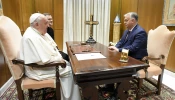 Pope Francis meets with Hungarian Prime Minister Viktor Orbán on Dec. 4, 2024, at the Vatican.