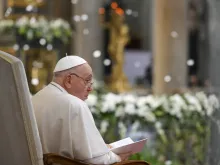 Pope Francis celebrates second vespers on the feast of Our Lady of the Snows at the Basilica of St. Mary Major on Aug. 5, 2024.