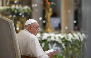 Pope Francis celebrates second vespers on the feast of Our Lady of the Snows at the Basilica of St. Mary Major on Aug. 5, 2024. Credit: Vatican Media