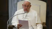 Pope Francis addresses the faithful during second vespers on the feast of Our Lady of the Snows at the Basilica of St. Mary Major on Aug. 5, 2024.