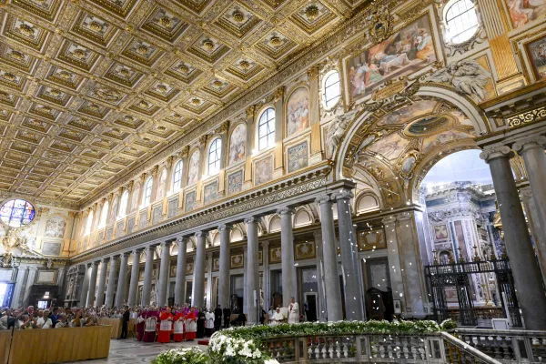 Pope Francis celebrates second vespers on the feast of Our Lady of the Snows at the Basilica of St. Mary Major on Aug. 5, 2024. Credit: Vatican Media