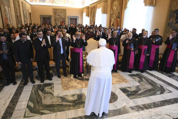 Papa Franjo susreo se s članovima Siro-Malabarske crkve 13. svibnja 2024. u Vatikanu.  Zasluge: Vatikanski mediji