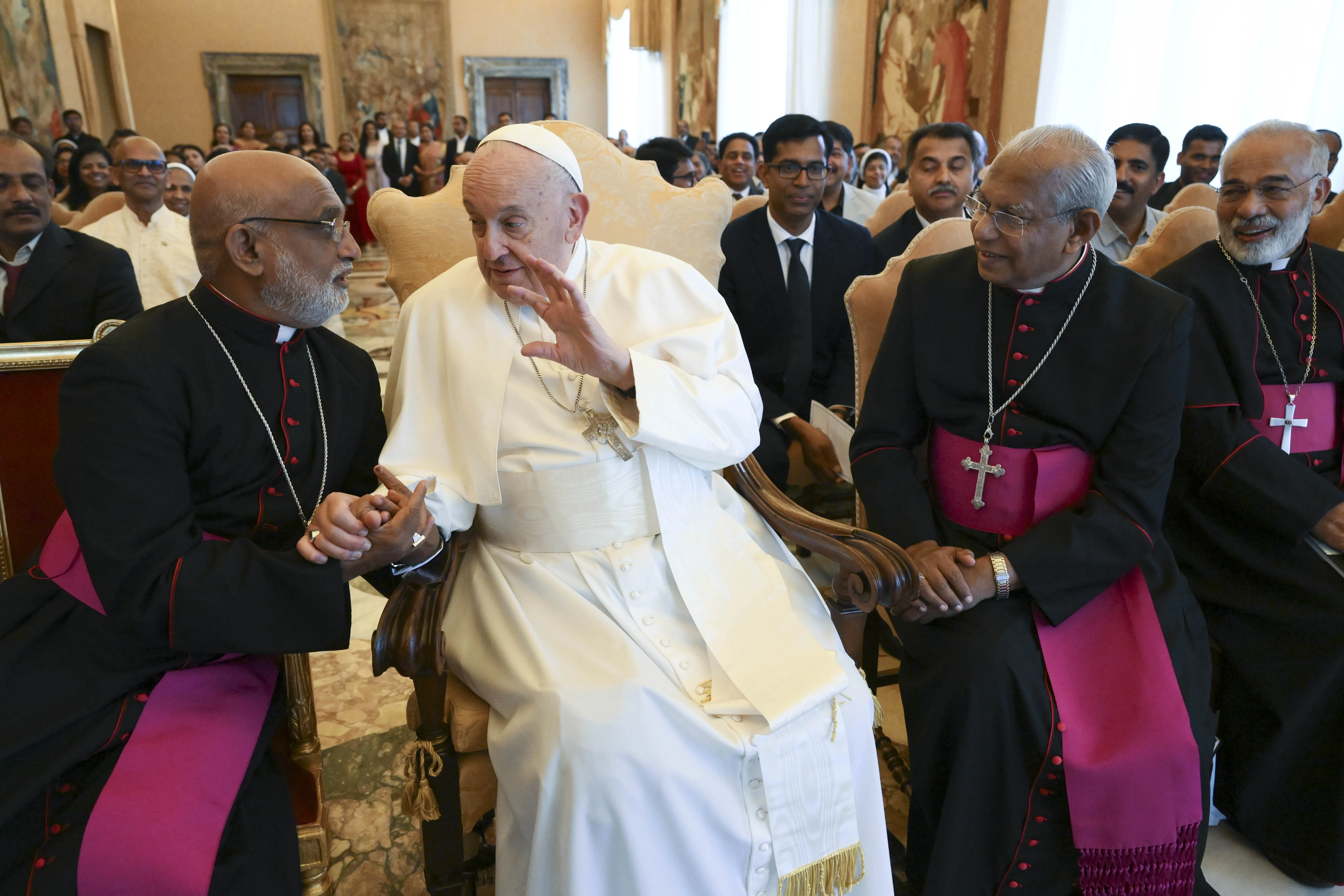 Pope Francis meets with members of the Syro-Malabar Church on May 13, 2024, at the Vatican.?w=200&h=150