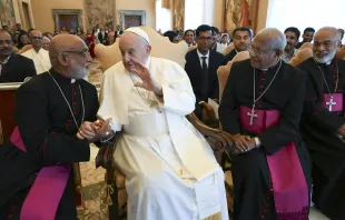 Pope Francis meets with members of the Syro-Malabar Church on May 13, 2024, at the Vatican. Credit: Vatican Media