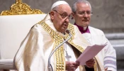 Pope Francis presides over vespers and the Te Deum of thanksgiving in St. Peter’s Basilica on Dec. 31, 2024, at the Vatican.