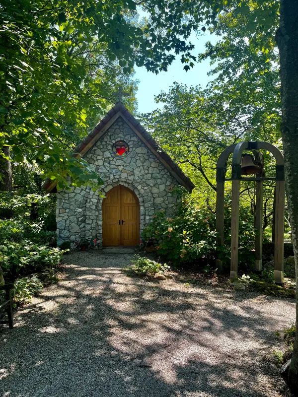 The Portiuncula Chapel on the grounds of Little Portion Hermitage and Monastery in the Ozarks of Arkansas is a replica of the chapel built by St. Francis when he initially took literally Christ's words to "rebuild my Church." Credit: Photo courtesy of Little Portion Hermitage and Monastery