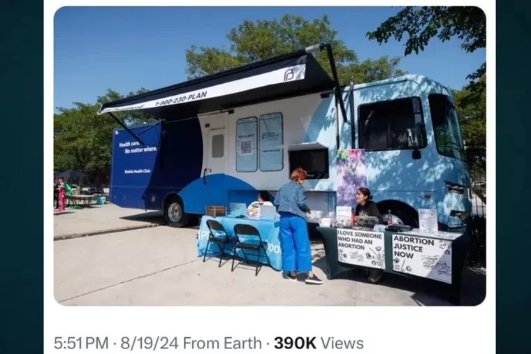 Planned Parenthood mobile van parked outside the Democratic National Convention offering free abortions and vasectomies.?w=200&h=150