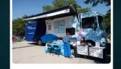 Planned Parenthood mobile van parked outside the Democratic National Convention offering free abortions and vasectomies.