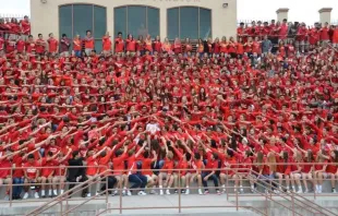 A view of the "miracle" prayer at Manchester Stadium The Miracle at Manchester Foundation