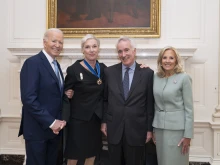 President Joe Biden awarded the Medal of Freedom to former Planned Parenthood president Cecile Richards, photographed here with Kirk Adams and First Lady Jill Biden, in a photo posted to his X account, Nov. 20, 2024.