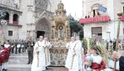 There are 159 sculptures adorning the monstrance used in the annual Corpus Christi procession in Valencia, Spain, including biblical scenes from the Old Testament up to the Good Shepherd and the risen Christ. The apostles and doctors of the Church adorn the host and Eucharistic miracles are depicted. Saints particularly devoted to the Eucharist are part of the multitude of adorers, as is Pope Pius X, known as the "pope of the Eucharist" since he encouraged frequent reception of the sacrament and lowered the age for first Communion. June 2, 2024.