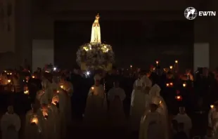 Candlelight procession at Fátima, Portugal on May 12, 2024. Credit: Screenshot/EWTN