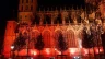 St. John’s Cathedral in the Netherlands is lit up for Red Wednesday on Nov. 23, 2022.