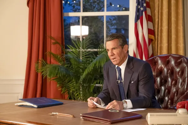 Actor Dennis Quaid as Ronald Reagan in the new movie "Reagan." Credit: Rawhide Pictures