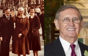 Richard DeGraff (at left, next to Mother Angelica in early 1981, and at right) played a key role in getting EWTN off the ground. Credit: Photos courtesy of the DeGraff family