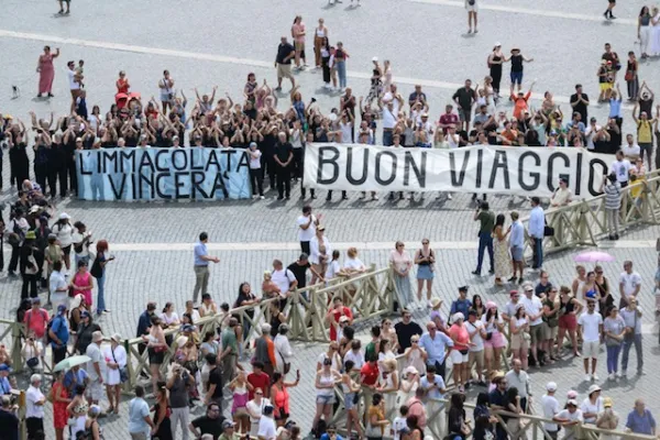 At the end of the Sunday Angelus on Sept. 1, 2024, Pope Francis asked for prayers for his apostolic journey to Indonesia, Papua New Guinea, East Timor, and Singapore Sept. 2-13, which will be the longest international trip of his pontificate. Credit: Vatican Media