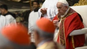 Pope Francis prays at the Mass in suffrage for the cardinals and bishops who have died in the past year, Nov. 2, 2022.