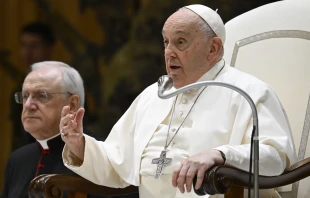 Pope Francis speaks at his general audience on Dec. 6, 2023, in Paul VI Hall at the Vatican. Credit: Vatican Media