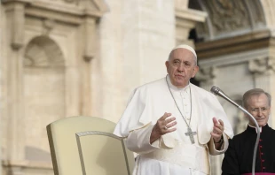 Pope Francis speaks during his general audience on Oct. 26, 2022. Vatican Media