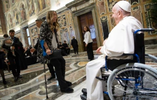 Pope Francis meets with members of the Pontifical Liturgical Institute in the Apostolic Palace on May 7, 2022. Vatican Media.