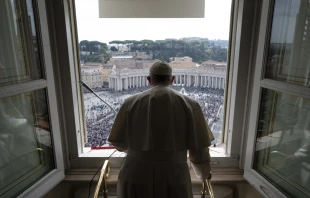 Pope Francis delivers the Angelus address on Oct. 23, 2022. Vatican Media