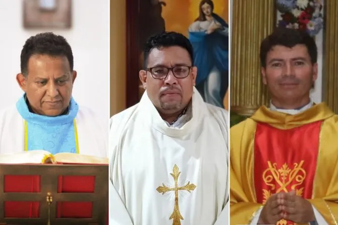 (From left to right) Father Julio Ricardo Norori, Father Iván Centeno, and Father Cristóbal Gadea were arrested Oct. 1, 2023, by the Nicaraguan government.?w=200&h=150