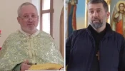 Father Ivan Levystky (left) and Father Bohdan Geleta (right) were held for more than a year after being captured by the Russians in Berdyansk and released on June 28, 2024.