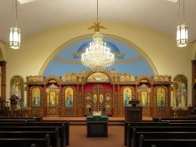 Nave of St. Josaphat Ukranian Catholic Cathedral in Parma, Ohio.