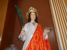 Statue of St. Lucy at the New Chapel of St. Lucy in Pampanga province, Philippines.