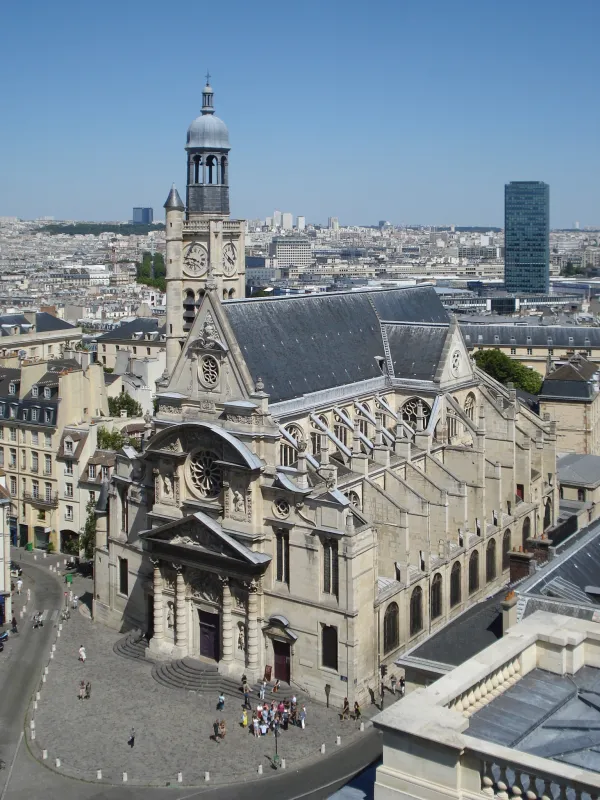 The Saint-Étienne-du-Mont is a church in Paris dedicated to the city’s patron St. Genevieve, who was known for her piety, healings, and miracles. Credit: Superchilum, CC BY-SA 3.0, via Wikimedia Commons