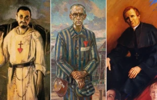 St. Charles de Foucauld, St. Maximilian Kolbe, and St. John Bosco. Credit: Mateusz Kuca; Zvonimir Atletic/Shutterstock