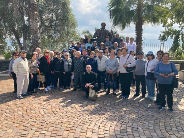 Pilgrimage to the churches around the Sea of Galilee for the elderly people of the Maronite parish of Jish, an Israeli Arab village in northern Israel. Credit: Photo courtesy of Father Sandy Habib