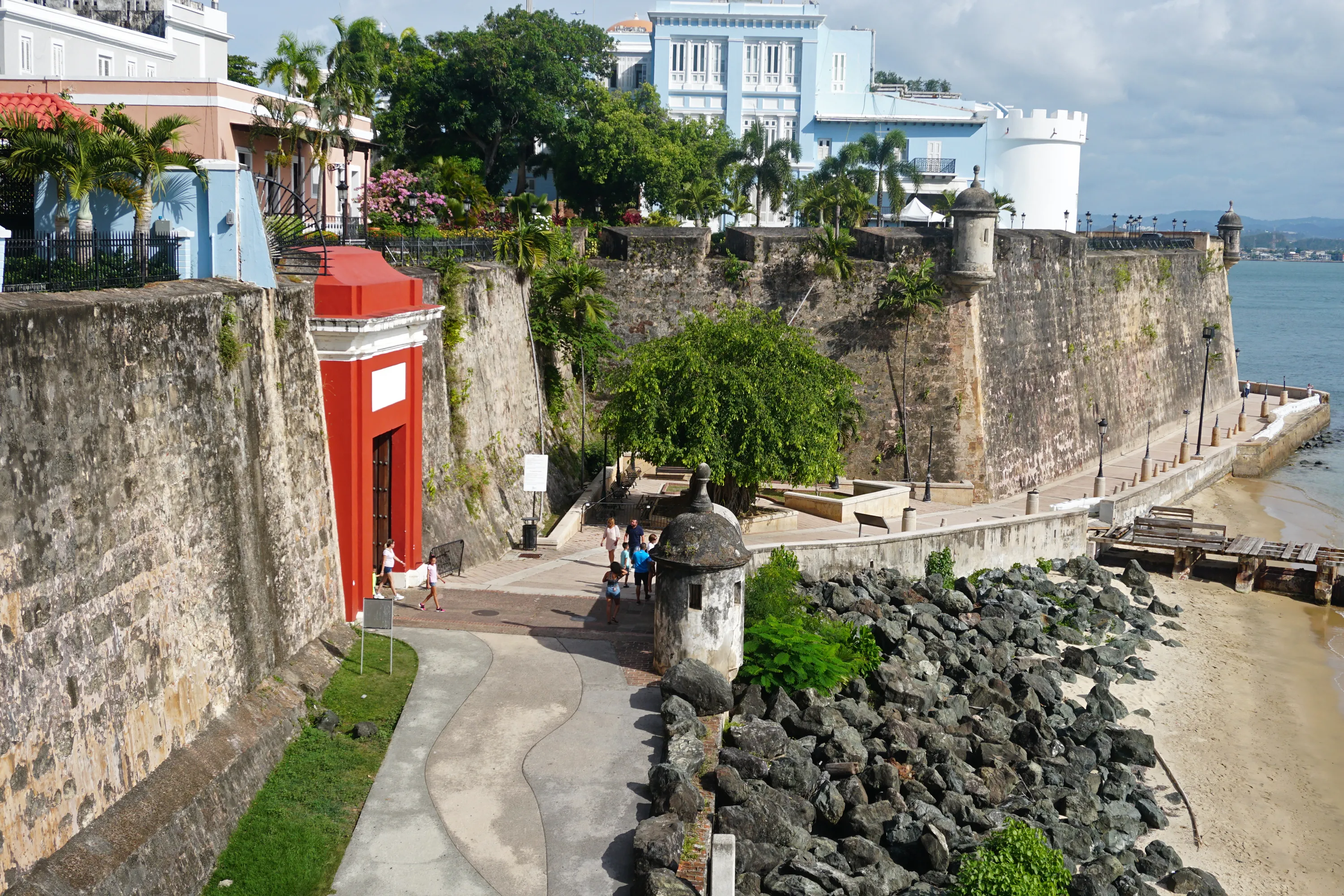 Scene of the walled city of Old San Juan, Puerto Rico. The oldest governor's mansion under the American flag, La Fortaleza, is top right.?w=200&h=150