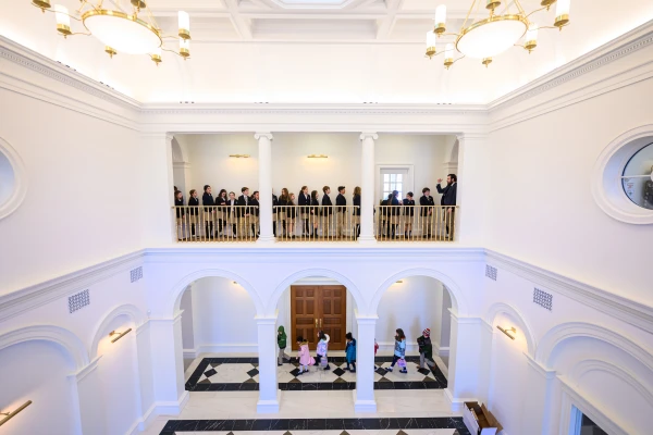 Interior of St. Benedict Classical Academy in Natick, Massachusetts, on its opening day, Dec. 2, 2024. Credit: Adam Richins Photography