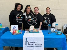 The Diocese of Scranton in Pennsylvania launched a parent education program designed to provide support and resources for local families. Four of the six parent educators from left to right: Mineyris Novas, parent educator; Dagmar Frias Montolio, program supervisor; Montie Ford, lead parent educator; and Mara Portoreal, parent educator.