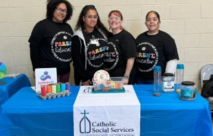 The Diocese of Scranton in Pennsylvania launched a parent education program designed to provide support and resources for local families. Four of the six parent educators from left to right: Mineyris Novas, parent educator; Dagmar Frias Montolio, program supervisor; Montie Ford, lead parent educator; and Mara Portoreal, parent educator. Credit: Diocese of Scranton