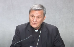 Cardinal Mario Grech speaking at the press conference in the Vatican on Aug. 26, 2022 Vatican Media / YouTube Channel