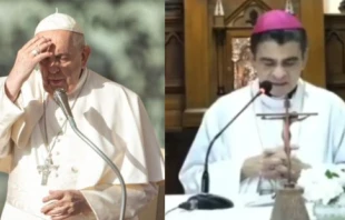 Pope Francis (left); Bishop Rolando Álvarez (right) Vatican Media; Diocese of Matagalpa