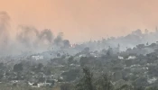 A view of the November 2024 Mountain Fire taken from Padre Serra Parish in Ventura County, California.