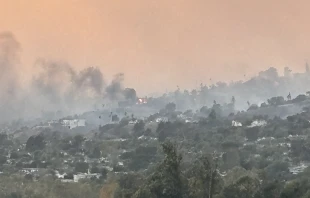 A view of the November 2024 Mountain Fire taken from Padre Serra Parish in Ventura County, California. Credit: Courtesy of Teresa Runyon