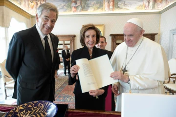 Pope Francis meets with House Speaker Nancy Pelosi at the Vatican, Oct. 9, 2021