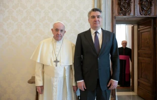 Pope Francis receives Croatia’s President Zoran Milanović at the Vatican, Nov. 15, 2021. Vatican Media.