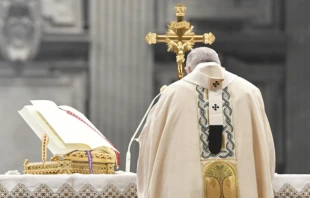 Pope Francis celebrates Mass in St. Peter’s Basilica on the feast of Christ the King, Nov. 21, 2021. Credit: Vatican Media