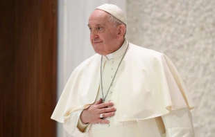 Pope Francis attends the general audience in the Paul VI Hall at the Vatican, Dec. 15, 2021 Vatican Media.