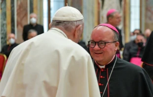 Pope Francis greets Archbishop Charles Scicluna. Credit: Vatican Media