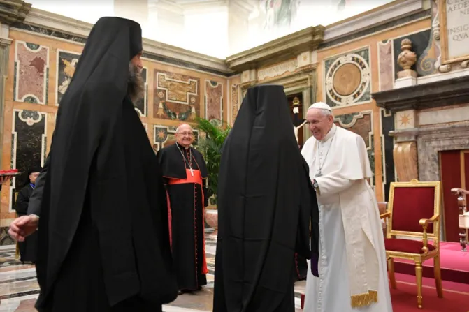 Pope Francis meets participants in the plenary assembly of the Congregation for the Eastern Churches at the Vatican’s Clementine Hall, Feb. 18, 2022