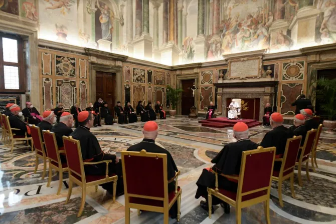 Pope Francis meets participants in the plenary assembly of the Congregation for the Eastern Churches at the Vatican’s Clementine Hall, Feb. 18, 2022